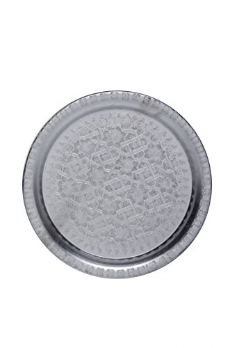 Marokkanischer mediterraner Tisch Beistelltisch Tabletttisch Amanalei - Silberfarbig, 40cm – Bild 4