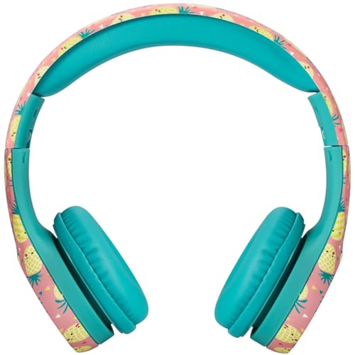 Image of Snug Play+ Kids Headphones - Volume Limited 93dB for Safe Listening - Foldable, Durable Headphones for Toddlers, Boys & Girls - Tangle-Free Cord - Ideal for Travel, School, Tablets - Pineapples