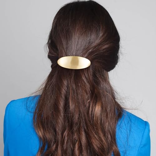 Pinza para el cabello oro oval vintage 3 pulgadas miniatura 5