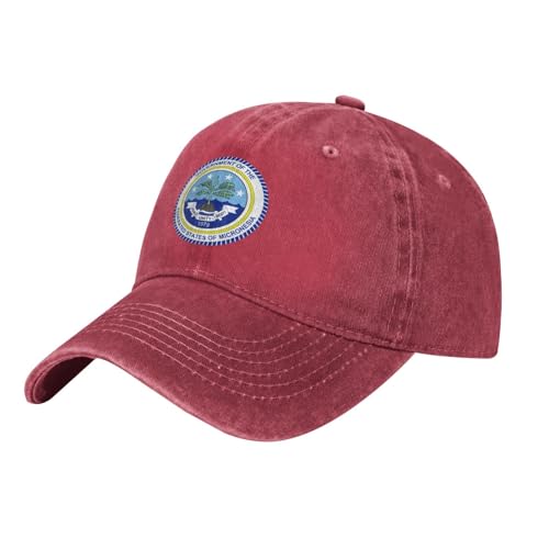 États Fédérés De Micronésie Casquette De Baseball Vintage en Coton Délavé Réglable pour Homme Femme Sport Extérieur Anti-Soleil