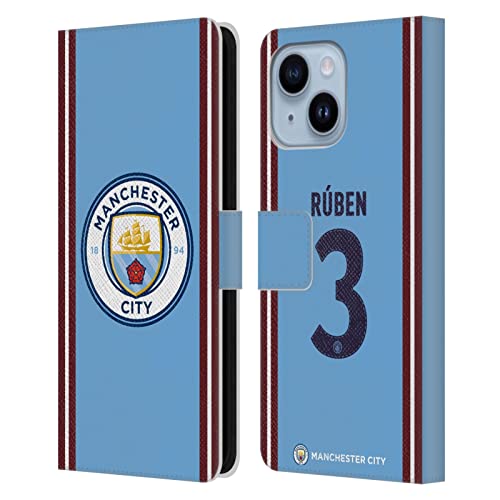 Étui portefeuille iPhone 14 Plus Manchester City Rúben Dias par Head Case Designs en cuir