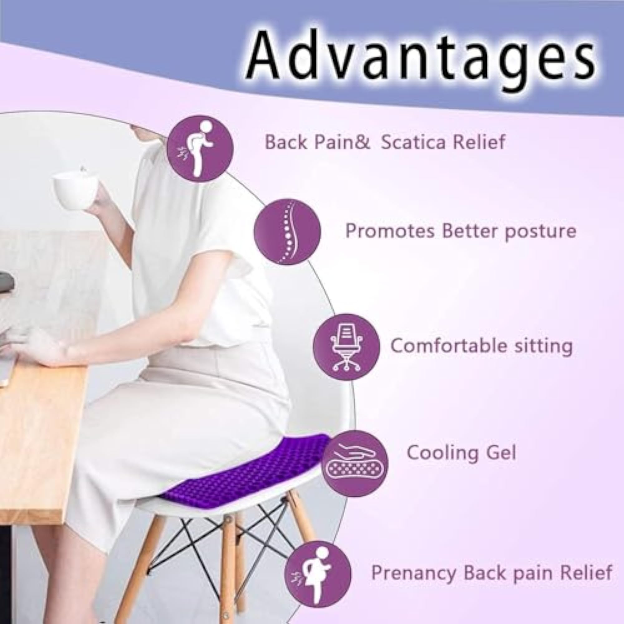 Egg Gel Seat Cushion for Breathable Comfort