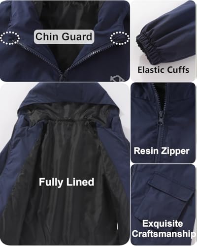 Image of Kids Boys' Windbreaker Jacket, Boys Zip Up Hoodie Coat Transitional Late Spring /Early Fall Jackets for Kids