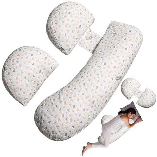 Image of Bolloco Pregnancy Pillow, Maternity Pillow Support for Sleeping Pregnancy Pillow for HIPS, Backs, Legs, Maternity Pillow with Detachable and Adjustable Pillow Cover, Large