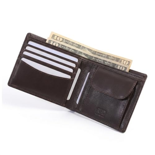 Image of TANSTITCH Slim Leather Wallet || Compact, Minimalist Wallet & Thin Wallet || RFID Protected (Brown)