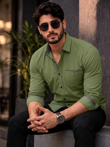 Image of Amazon Brand - INKAST Cotton Shirt for Men | Regular Fit Full Sleeve Casual Shirt | Stylish Formal Office Wear Shirts for Men | Soft Comfortable Breathable Cotton Fabric | Fashionable Office Wear