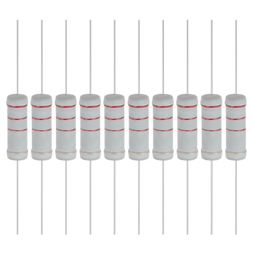 YOKIVE 10 Pcs 2.2K Ohm 5 Watts Metal Oxide Film Resistor, 5% Tolerance Resistor Axial Lead | Flame Proof for DIY Electronic Circuits, Audio-Video Projects