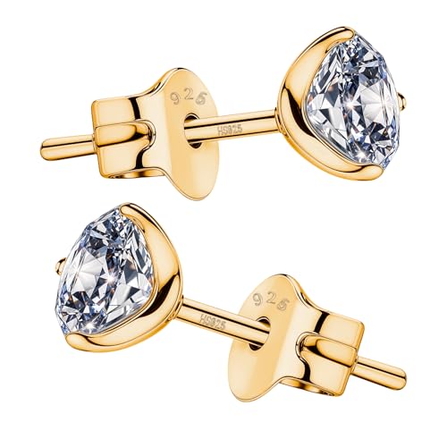 Image of HIGHSPARK 925 Silver inchSparkling Martini inch Solitaire Earrings | 92.5 Sterling Silver and Diamond like Brilliance Sparkling Zirconia | Lovely Gift