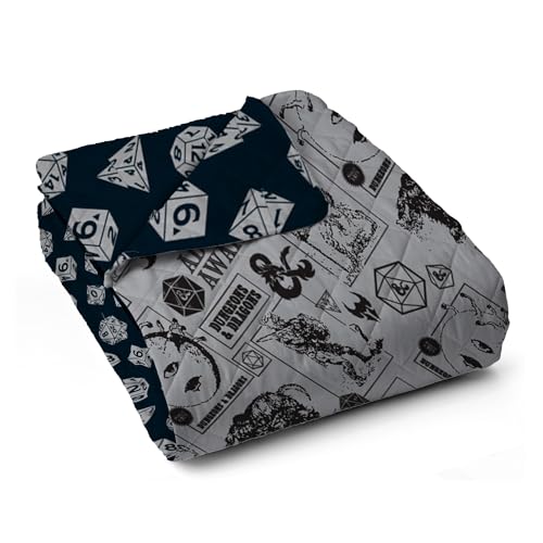 Image of Northwest Dungeons & Dragons Adventure Awaits Twin Quilted Blanket, Comfy Throw, Adults Boys Girls, Soft Lightweight Bedding for Bed, or Couch, 60 x 80 inches