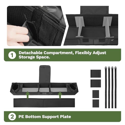 Mixsuper Golf Cart Storage Basket Foldable Removable Golf Cart Storage Organizer Universal Portable Fixed Storage Basket Net Pocket Zipper Golf Cart Accessories - Image 4