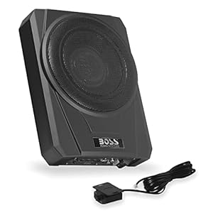BOSS Audio Systems BASS10 Amplified Car Subwoofer – Low Profile, 10 Inch Subwoofer, Remote Subwoofer Control, for Vehicles Needing Bass with Limited Space, Remote Subwoofer Control