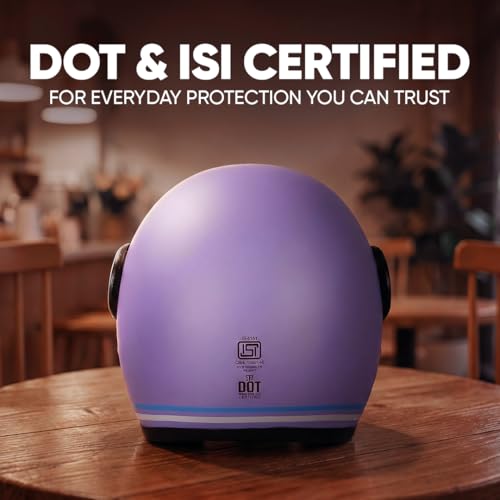 Image of TVS MissFit Women's Open Face Helmet | Lightweight Shell | Pastel Colors Designed Exclusively for Women | Extreme Comfort Fit for Girls | Clear Visor | DOT & ISI Certified