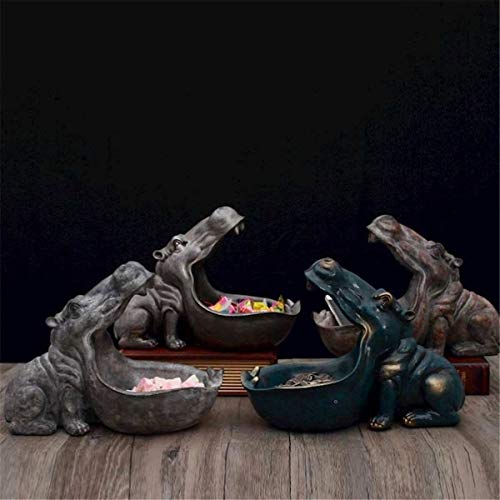 image for JJ Gifts Animal Statue Hippopotamus Sculpture Home Decoration and Stor