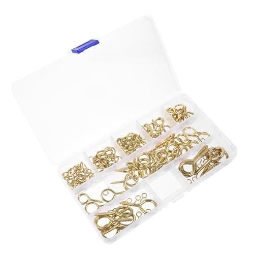 Cabilock Alloy Screw Hooks q Screw Hooks for Ceiling String Light 90pcs Storage Box