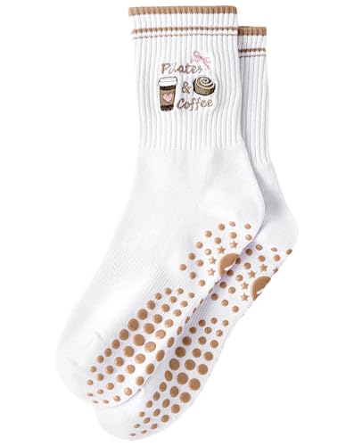 Pilates Stoppersocken für Damen Yoga Rutschfeste Grip Socken Niedlich Reformer Pilates Antirutsch Socken mit Noppen für Ballett Barre Tanz Trampolin Krankenhaus Fitness Zuhause