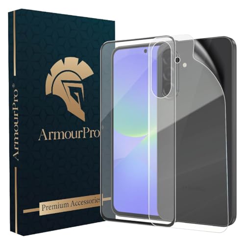 Image of ArmourPro Tempered Glass Compatible for Samsung Galaxy A36 5G (6.7 Inch) With Back Nano Membrane, Edge-to-Edge Protector Coverage With Easy Cleaning Kit | Black
