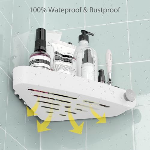 Sotfamily 2 Packs Corner Shower Caddy, No Drill Shower Organiser with Adhesive Pad, Rust Free Plastic Shower Storage for Bathroom, Kitchen, Toilet (White) - Cosy Home Interiors Sotfamily 2 Packs Corner Shower Caddy, No Drill Shower Organiser with Adhesive Pad, Rust Free Plastic Shower Storage for Bathroom, Kitchen, Toilet (White) - Image 5