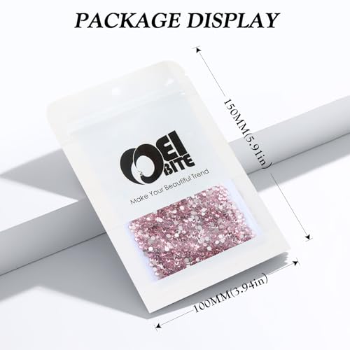 Image of Pink Flatback Rhinestones, Glass Rhinestones for Nail Art and Craft, Glue Fix, Loose Crystal Gemstones(Pink, SS4, 2880pcs, 1.5-1.7mm)