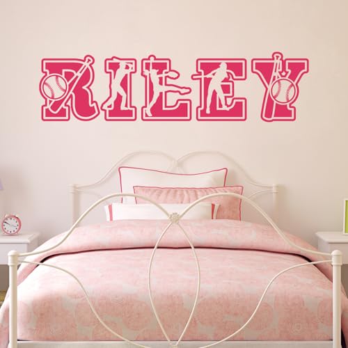 Vinilo decorativo personalizado para pared softball miniatura 2
