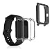 Produktbild kwmobile 2X Sport Schutzhülle kompatibel mit Huami Amazfit Bip/Bip Lite Hülle - Silikon Cover klar - Case ohne Tracker - Schwarz Transparent