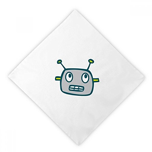 Servilletas de tela blancas de robot gris y universo, juego textil reutilizable de 2 piezas 2