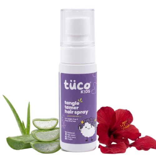 Image of Tuco Kids Tangle Tamer Hair Detangler Spray | Infused with Aloe Vera, Flaxseed & Methi | Ages 2-15 Years | Paraben & Sulphate Free |100ml (Pack Of 1) [Package might vary]