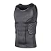 TUOY Padded Sleeveless Shirt Rib Protector Compression Protective Shirt Black