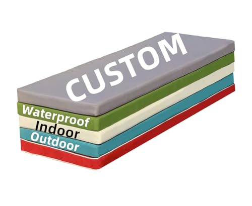 SINCERE Cojines de banco personalizados para muebles de interior y exterior, cojín de repuesto para asiento de ventana de bahía, cojín de asiento profundo, antideslizante, impermeable, para silla de
