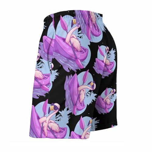Flamingo Kayaking Mens Swim Trunks Quick Dry Board Shorts Beach Swimwear Bathing Suits4