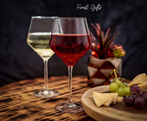 Wine Glasses, Lead-Free Crystal, Large Bowl Tall Red, 23oz, Set of 4 - Thumbnail 3