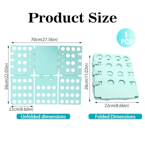 Faltbrett für Erwachsene - Innovatives und Platzsparendes Kleiderfaltbrett, Vielseitiger Organisator für T-Shirts, Hemden und Mäntel, Verstellbares und Langlebiges Design in Grün für Effektive Kleidun