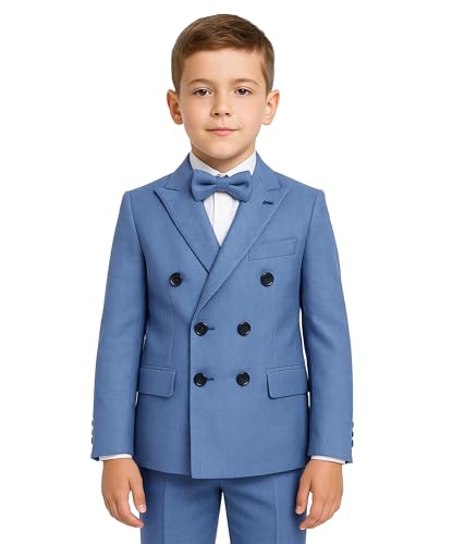 Costume croisé garçon 4 pièces pour mariage et cérémonie
