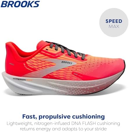 Brooks Tênis de corrida feminino Hyperion Max Neutral, Coral
