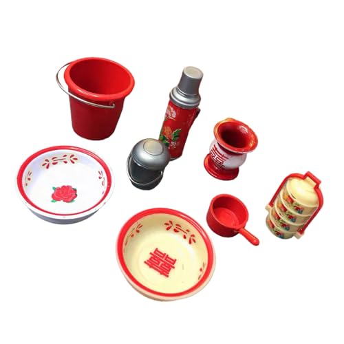1. ヴィンテージ ミニチュア キッチン シンク おもちゃ アクセサリー用 安全なごっこ遊び 洗面器 子供用 3+ ドールハウス キッチン アクセサリー セット