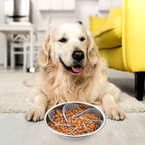 Slow Feeder Hundenapf Einfügung, Langsamer Fressnapf für Hunde Reduzieren Verdauung und Überessen, Hundenapf Anti Schling Napf Hund Zubehör, Kieselgel Hundenapf langsam fressen Zubehör, Schneidbar