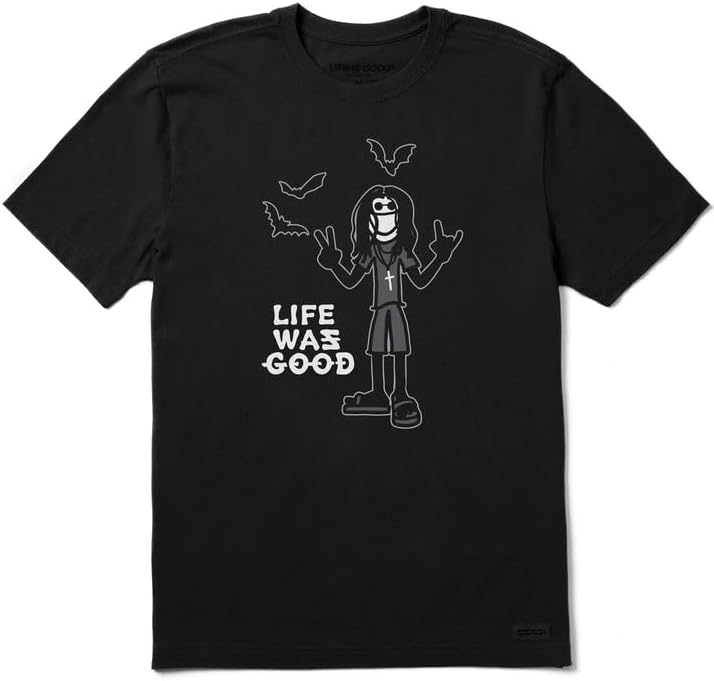 Life is Good. Men's Heavy Metal Life was Good Short Sleeve Crusher Tee, Faded Black