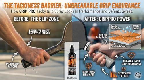 GRIZZLEE GRIPZ Grip Pro - Anti-Slip Tacky Spray for Athletes | Sweat-Proof Control with GripX Technology for Pickleball, Tennis, Football, Baseball, Softball, Pole Dancing, Basketball - Maximum Tack