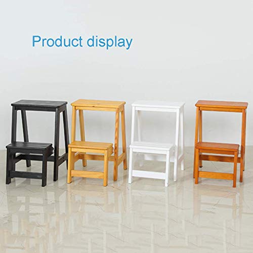 Taburete escalera plegable de madera con 2 peldaños para el hogar 5