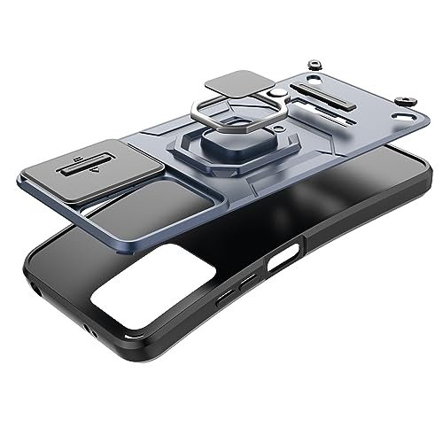 Image of CamShield Pro Case with Slide Camera Protection and 360 Protection Ring Stand Bumper Back Case Cover for Mi Redmi Note 12 5G (Blue)