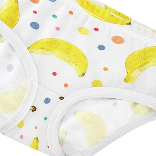 Wusikd Cute Banana Girls' Underwear Cotton Colorful Dots Girls Briefs Soft Toddler Underwear 2T4