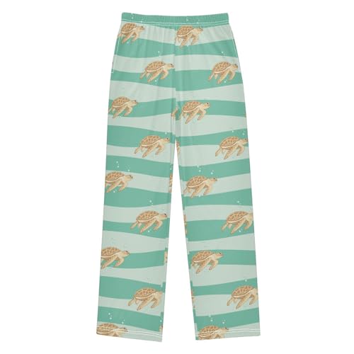 Boys' Pants Turtles Bubbles Dark Light Green Long Bottoms Jogger Pants Elastic Waist Trousers with Pockets S-XL