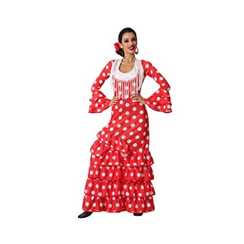 Atosa disfraz flamenca rojo flecos adulto M