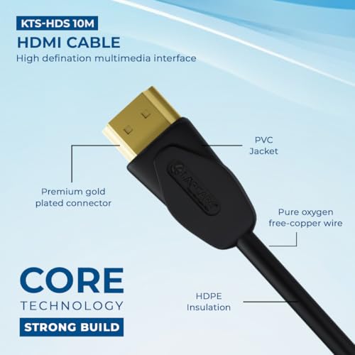 Image of LAPCARE 10 Meter HDMI Cable v1.4 with Ethernet, 3D /4Kx2K Ultra HD Resolution, 10.2 GBPS Transmission Speed, Compatible with All HDMI Devices Laptop Desktop TV Set-top Box Gaming Console