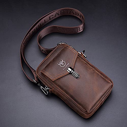 yeacher Carteira masculina de couro bolsa de viagem mensageiro celular bolsa cruzada