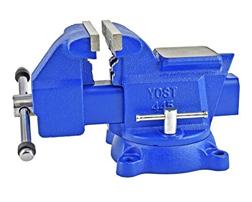Yost Vises 465 Combination Vise | 6.5 Inch Jaw Width Heavy-Duty Utility Pipe And Bench Vise |Secure Grip With Swivel Base| Made With Cast Iron And Steel U Channel Bar | Blue #TOP4