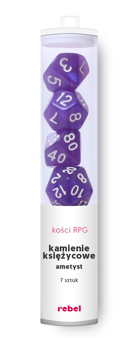 Asmodee, Komplet kości RPG - Kamienie Księżycowe - Ametyst