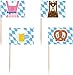 Produktbild Amscan 998402 - Party-Picks Bierfest, 30 Stück, Länge 6,5 cm, Holz, Papier, Zahnstocher, Spieß, Stecker, Fähnchen, Motto-Party, Dekoration
