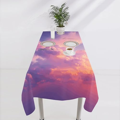 Nappe violette et orange de style rustique pour repas de mariage et fêtes