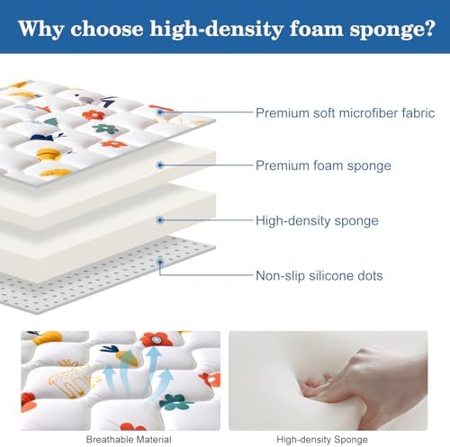 Odorless Premium Foam Foldable Baby Play Mat 71" X 59", Extra Large Thicker Activity Playmats for Babies,Toddlers, Infants, Soft Baby Mat for Floor,Play & Tummy Time,Machine Washable for Easy Care. - 4