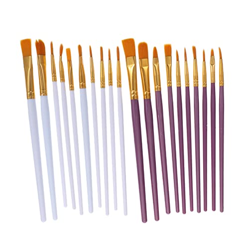 STOBOK 20 Piezas Pinceles De Arte Dibujo Pincel De Pintura De Arte Artesanía De Bricolaje Pintura De Acuarela Suministros De Pintura Óleo De Arte Pintando El Plastico